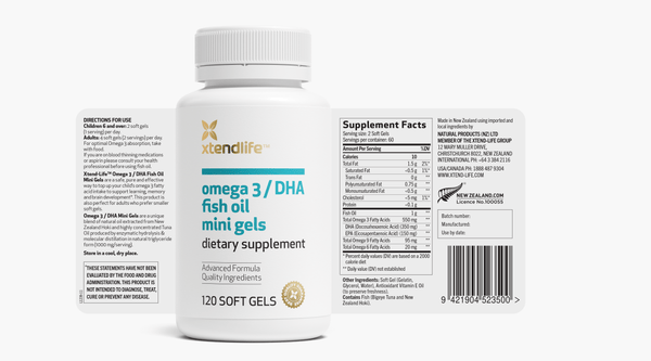 Omega 3 DHA Fish Oil Mini Gels Xtendlife Xtendlife Natural